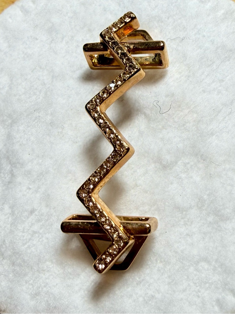 KEEP Collective Rose Gold Zigzag Bracelet Accent with Crystal Pavé
